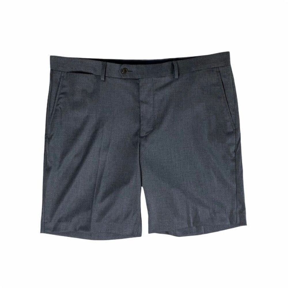Cremieux Flat Front Shorts‎ Size 38 Gray Black Stretch Fit Mens